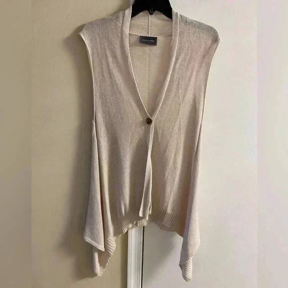 Wooden Ships sweater cardigan beige one button lightweight Medium - Picture 1 of 7